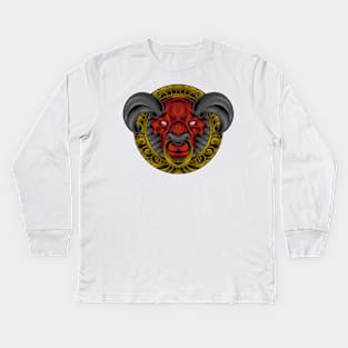 Bull Head  Circle ornament Kids Long Sleeve T-Shirt